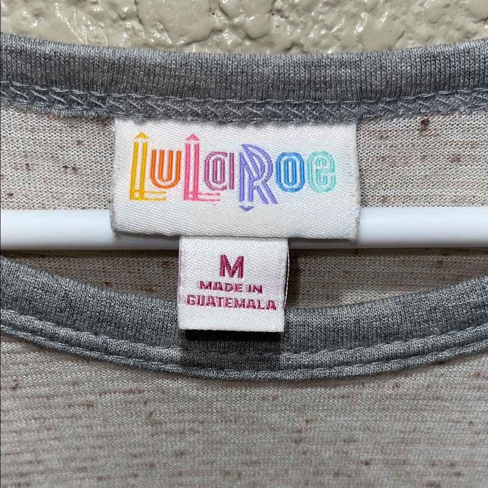 LuLaRoe Gray and Cream Top - Picture 2 of 4